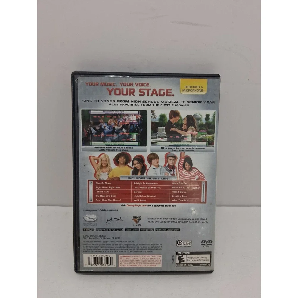 Disney Sing It High School Musical 3 Senior Year Sony PlayStation 2 PS2 Game